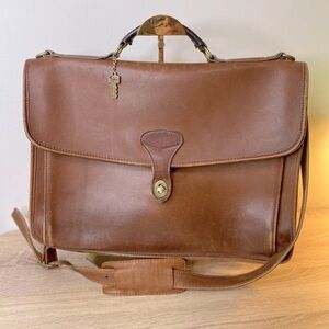 Vintage Jack George Leather Messenger Gag Briefcase Camel Cognac Buttery Soft